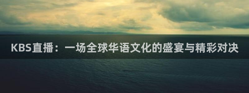 小九直播体育免费观看：KBS直播：一场全球华语文化的盛宴与精彩对决
